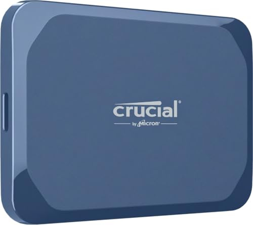 Crucial X10 4TB External Portable SSD Drive - Up to 2100MB/s, USB-C 3.2 Gen2, IP65 Water and Dust Resistant, External Solid State Drive, Matte Blue