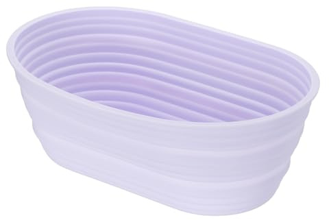 QUARKZMAN Cestino Per Lievitazione Pane - 1 Accessorio Ovale Oblungo In Silicone Cottura, Rivestimento Antiaderente e Adatto Forno, Ideale Per Cottura Pane, Pasta Madre - Viola Chiaro