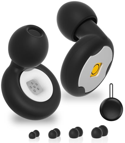 HonexCesng 4.0 Tappi Orecchie Dormire – 28 dB (SNR) di Riduzione del Rumore, Riutilizzabili & Ultracomodi per Concentrazione, Viaggi, Concerti & Sensibilità al Rumore (Nero, Taglia unica)