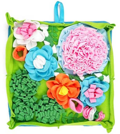 Tappeto interattivo da annusare per cani resistente agli strappi tappetino da fiuto con design impermeabile giocattolo puzzle per cani 50 x 50 cm tappeto multicolore per animali domestici