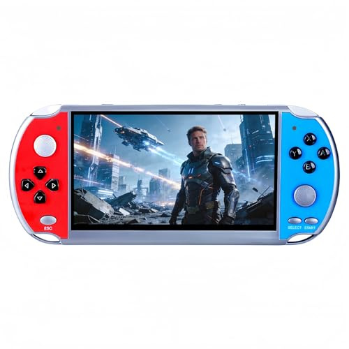 TAQY 5,1 pollici Console per videogiochi Blurosso Simulatori multipli classico giochi Può salvare Console di gioco elettronica portatile Dispositivo di retrò Giocattoli Regali per bambini