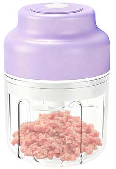 Rukjmqi Aglio Tritatore,320ml Senza Fili Ricaricabile USB Utensile Da Cucina - Cipolla Tritatore Affettatore | Per Carne Noci Frutta Cucina Domestica Barbecue Ristorante Forno Preparazione Hamburger
