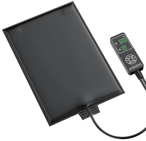 Tappetino riscaldante per rettili - Tappetino riscaldante per terrario da 17.716 pollici Rettili | Controllo timer della temperatura - Tappeto riscaldantes in PVC con termostato e alimentatore
