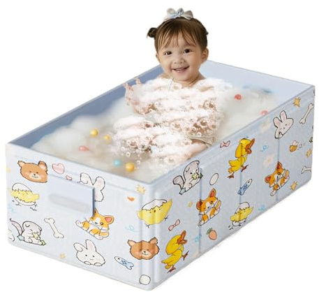 CGACCSD Bañera Infantil Plegable | Bañera Plegable que Ahorra Espacio con Tapón de Desagüe,Compacta de Almacenaje,para ducha, viaje, terraza, exterior, balcón, autocaravana, baño, niños y
