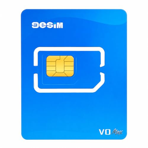 9ESIM V0MAX Scheda eSIM Android sbloccato – Adattatore SIM a eSIM, 30 Profili +1GB Dati Gratuiti, Download Illimitati, Menù STK, Pre-tagliata Nano/Micro/Std., Viaggi USA/Europa/Giappone/Cina
