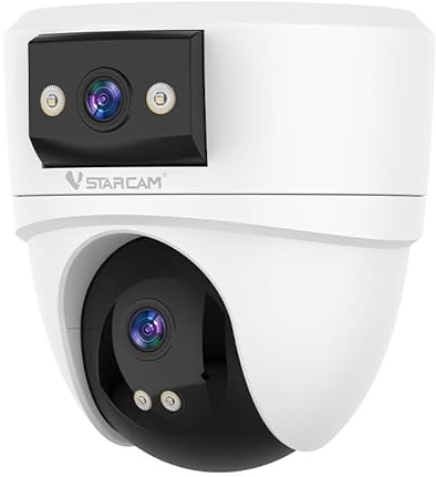VSTARCAM 6MP Dual Lens Indoor Camera Wireless, 2.4G/5G WiFi Dual-Band with 360° PTZ & AI Auto Tracking, Color Night Vision, Two-Way Audio, Baby Monitor Pet Camera for 24/7 Home Security, Ceiling Mount