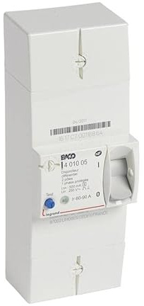 Legrand 401005 Disjoncteur de Branchement Enedis Bipolaire Différentiel, 500mA Sélectif, 90A