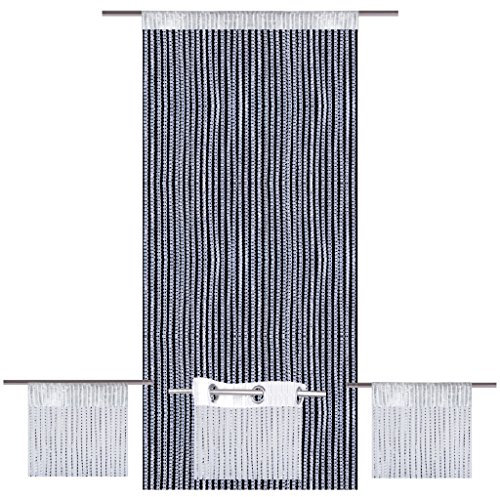 Cortina de hilos con aspecto de lúrex, poliéster, Stangendurchzug, 90 x 250 cm