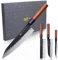 FINDKING Dynasty Serie 4PCS Küchenmesserset, Professionelles japanisches Kochmesserset, Klinge aus 9Cr18MoV-Stahl mit hohem Kohlenstoffgehalt, für Fleisch, Obst, Gemüse