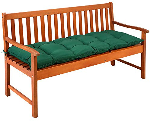 Detex Cojín para Banco de jardín Verde 145x45x8cm Almohadilla para sillón Doble Viscoelástico Hidrófugo