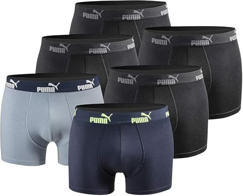 PUMA Herren Boxershort Limited Statement Edition 6er Pack - Black-Navy-Blue New - Gr. XL