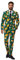 OppoSuits Herrenanzug - Sommer-Outfit mit tropischen Blumen - schmale Passform - Grün und gelb - Inklusive Blazer, Hose und Krawatte - Größe US 36