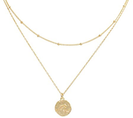 float Damen Halskette Aloita mit Anhänger Motiv Welle aus 925 Sterling Silber 18k vergoldet in Geschenkverpackung