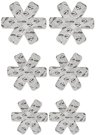 6 Stück Grauer Topfschutz Topftrenner Pads Größer und Dicker zum Trennen von Töpfen in Küchenschränken, um Kratzer oder Schäden beim Stapeln zu vermeiden (Grau)