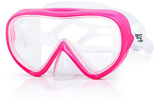 Kinder Taucherbrille, 180° Anti-Fog-Schwimmmaske Mit Nasenabdeckung, Auslaufsichere Anti-Shattered Lens für Jugendliche 4-15 (Rose)