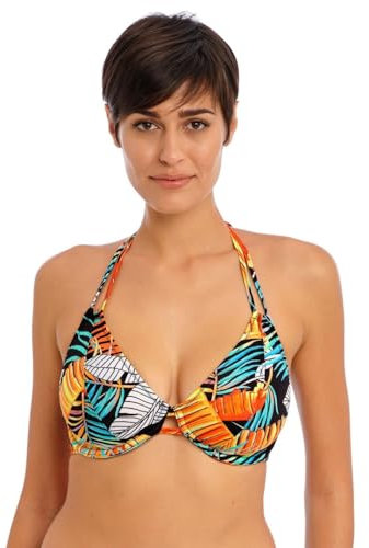 Freya Women's Samba Nights Underwire Halter Bikini Top, Multi, 3 8E US