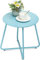 danpinera Outdoor Beistelltische mit Blumenausschnitten, Wetterfester Stahl Patio Beistelltisch, Kleiner Runder Outdoor Beistelltisch, Metall Beistelltisch für Patio, Hof, Balkon, Garten, Blau