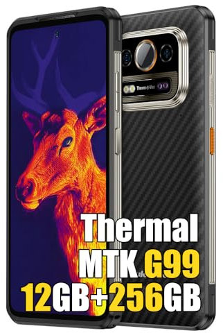 Ulefone Armor 25T Imagerie Thermique Smartphone Portable Incassable 2024, 12Go+256Go+2TB+MTK G99, Android 14 Téléphone Débloqué, 64MP+32MP, 6.78 FHD+, 6500mAh Smartphone Etanche, 4G LTE NFC OTG GPS