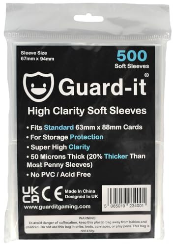 Guard-it - 500 High Clarity Penny Sleeves - 50 Micron Standard Size Soft Card Sleeves for Pokemon, Magic The Gathering and Sports Cards