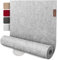 smøla Design Tischläufer Grau aus Filz I 100x30 cm Tischband I Skandinavischer Filzläufer Abwaschbar mit Leder Label I Tischdeko Tischläufer modern Edelgrau
