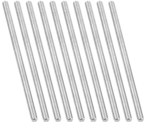 PATIKIL 1/4-20 UNC 304 Acciaio Inossidabile Asta Completamente Filettata 10pz 5.1 Lungo Vite Filettatura Mano Filettatura Tutte Asta Filettata Perni per Bulloni Appendini e Bulloni a U