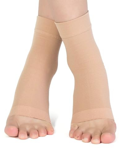 EIH1 1 par de calcetines acolchados de patinaje sobre hielo con protección de tobillo almohadilla de gel para hockey patín tobillos elásticos para botas de deporte, correr