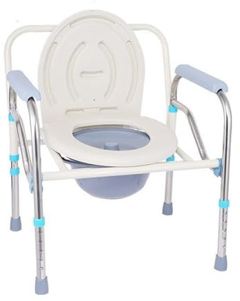 Silla con inodoro de noche ajustable, plegable y portátil, de acero inoxidable, para inodoro con brazos, sillas con inodoro de noche para personas mayores, ancianos, padres, adultos, mujeres y h