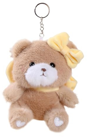 Llavero De Oso De Peluche,Llavero De Peluche - Accesorios para bolsos y dijes para bolsos con forma de oso con lazo - Llavero relleno de felpa de oso para mochila, llavero de felpa para manualid