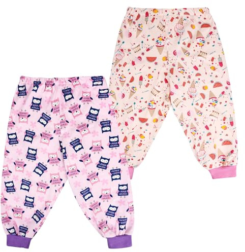 FLYISH DIRECT Pantalon d'apprentissage Propreté, 2 Paires de Culottes de Couche Absorbantes, Culotte Apprentissage Garçons, Culotte Enfant Apprentissage en Coton Anti-fuite, 5-7 Ans, Hibou & Gâteau, L