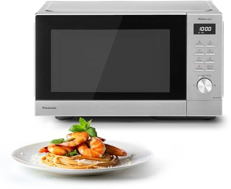 Panasonic NN-SD37QSEPG Solo-Mikrowellenofen, 29 l, 1000 W, automatisches Auftauen, 11 automatische Programme, Timer, Silber & Edelstahl