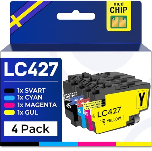 Supply Guy LC427 Bläckpatroner kompatibla med Brother LC427XL LC-427 för MFC-J5955DW MFC-J6955DW Multipack 4 patroner