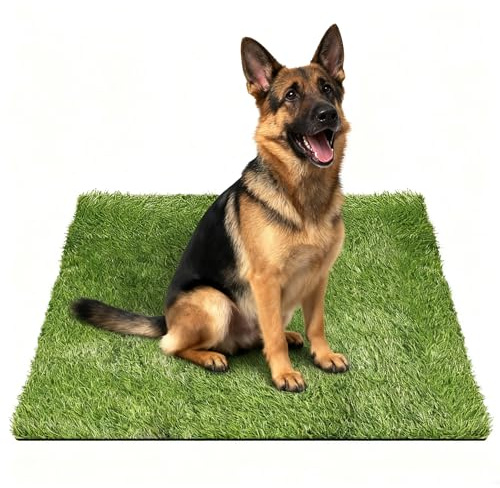 Bac à litière de rechange pour chien - 90 x 90 cm - Grand tapis d'herbe artificielle - Tapis de gazon réutilisable - Pour entraînement et chiot - Pour l'intérieur et l'extérieur