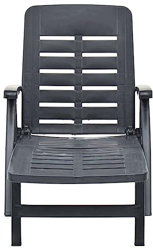 Generico Lettino Prendisole Pieghevole in Plastica Antracite,Antracite,10.96kg,48756