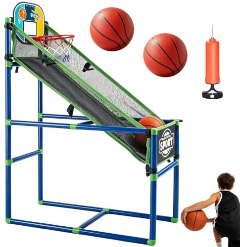 Utomhus basket med boll och höjdjusterbar korg | Korgkorg för pojkar, flickor, x-rum, trädgård, trädgård, trädgård, park, strand, fest