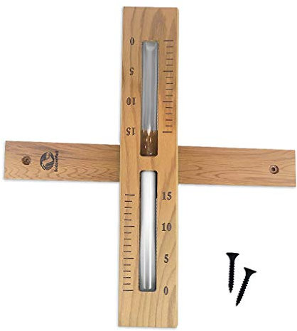 SudoreWell® Sauna Sanduhr Premium 15 Minuten aus dunklem Zedernholz mit weißem Sand