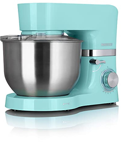 HEINRICHS Küchenmaschine Knetmaschine Teigmaschine 1300W.Küchengerät Rührbesen Knethaken Schneebesen Spritzschutz 10 einstellbare Geschwindigkeiten XL 6,2L Edelstahlschüssel geräuscharm (Grün)