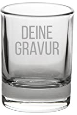 Schnapsglas GALA mit Gravur – zylindrisches Pinnchen 40 ml – Shotglas individuell graviert – personalisiertes Stamperl ohne Eichstrich – spülmaschinenfest