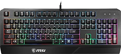 MSI Vigor GK71 Sonic Mechanical Gaming Keyboard (UK Layout) - MSI Sonic Red Switches (Linear), Ergonomic Keycaps, Anti-slip Base, Per-key RGB Mystic Light, USB 2.0 - Full-Sized