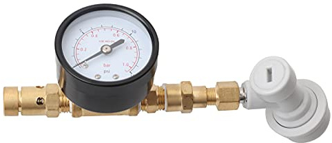 Ölbryggning justerbar tryckavlastningsventil, 0-15psi CO2-regulator kullåsanslutning med mätare för hembryggning av öl