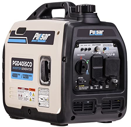 Pulsar PGD40ISCO Ultra Light Quiet 4000W Portable Gas Inverter Generator, white