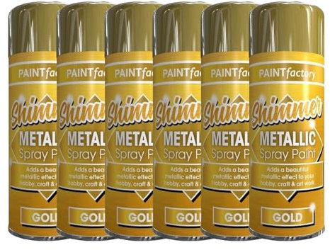 PNJB Metallic Gold Spray Paint (200ml) - Multipurpose Use Spray For Metal, Wooden Furniture, Interior & Exterior Decoration, Go-To Solution, Long-Lasting, Shimmering Finish (1)