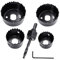 Set di 6 utensili per trapano in acciaio al carbonio, accessori per seghe a tazza in legno, piastra di plastica, utensili per cartongesso, set di seghe a tazza per legno