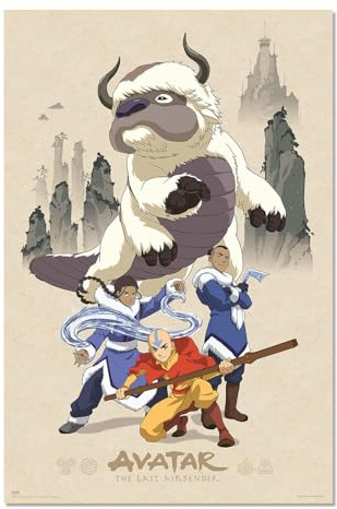 Grupo Erik Poster Kunstdruck Der Herr der Elemente Avatar Poster - Deko Wohnzimmer oder Deko Schlafzimmer - Deko Zimmer - Größe 61 x 91 - Offizielle Avatar Fanartikel