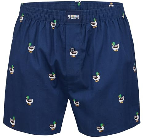 Happy Shorts Calzoncillos tipo bóxer americano para hombre, diseño de pato, Pato - Pato, L
