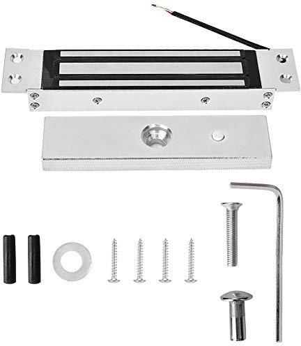 VOBOR Cerradura Electrica Magnética 12V DC, 180Kg Tipo NC, Cerradura Eléctrica Puerta Exterior para Sistema de Seguridad de Puerta Simple