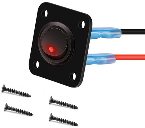 RUNCCI-YUN LED Kippschalter Rund, Runde Schalter, 12V 20A / 24V 10A ON/OFF Wippschalter, 1 Gang Wippschalter Panel, Für Auto Boot, Haushaltsgeräten, Motorrädern, Schiffen Usw（Rot）