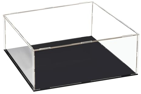 TA-VIGOR Vitrine D'Exposition en Acrylique Clair 30 x 30 x 15cm - Boîte De Présentation À Monter avec Socle Noir - Protection Anti-Poussière pour Figurines, Jouets Et Rangement Domicile