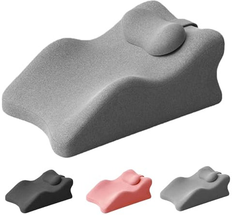 Vgpbphj Relax Cush Pillow, Memory Foam Home Massage Wedge Cushion, Stomach Sleeping Pillow with Removable Cover, Adult Back Pain Relief Incline Cushion for Sitting or Bed Reading (Light Grey)