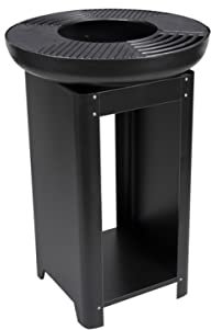 KZ GARDEN - Brasero Barbecue Exterieur 61x90cm - BBQ Plancha Grill Teppanyaki au Charbon de Bois - Range buche intégré - Cuisine Extérieure Conviviale Jardin et Terrasse