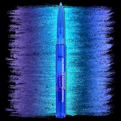 SUSIKEKI Chameleon Metallic Lidschatten & Eyeliner Gel Pencil – Multichrome Shifting Colors Glitter Eye Makeup, Wasserfest, Langlebig, Wischfest, Duochrome-Stift (Elektrisches Blau bis Königsblau)01